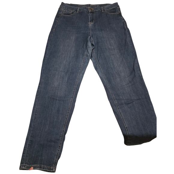 Denizen by Levi’s Girlfriend Jeans Size 14 Tall Blue Denim Patch Removed - Picture 1 of 7